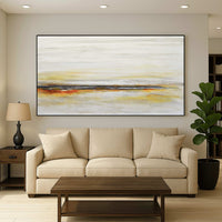 Wide Gold Yellow Landscape Original Wall Art Living Room Canvas