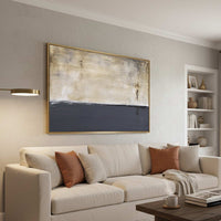 Original Painting Gray Beige Over Couch Quiet Minimal Art