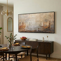 Earth Tone Peaceful Painting For Big Walls Neutrals Abstract Decor dining room