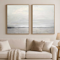 Set Of Two Minimal Paintings For Large Walls Office Space Diptych