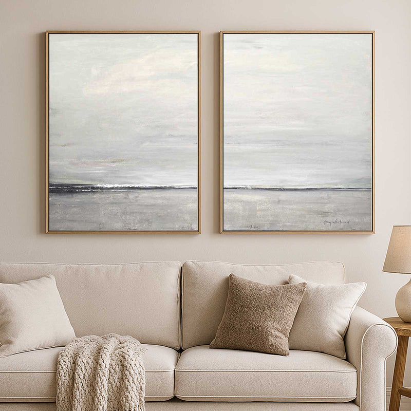 Set Of Two Minimal Paintings For Large Walls Office Space Diptych