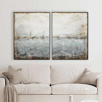 Set Of Two Paintings Ready To Hang Hand Painted Art Large Abstracts above sofa