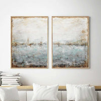 Set Of Two Paintings Ready To Hang Hand Painted Art Large Abstracts above couch