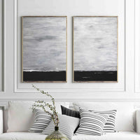 Two Piece Wall Art Paintings Abstract Pair Framed Contemporary