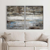 Double Piece Art On Canvas Brown Paintings For Large Walls diptych