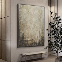 entry way art Calming Earth Tone Brown Painting Interior Design Vertical Canvas