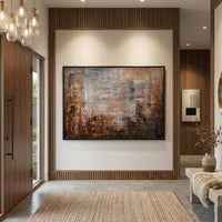 Wabi Sabi Art For Living Room Brown Framed Painting On Cotton entryway 