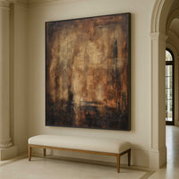 framed Luxury Painting Rich Brown Artwork For Home entryway