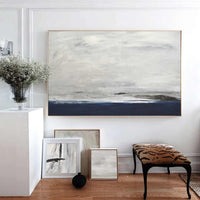 Landscape Horizontal Blue Brown Minimalist Painting wall art