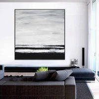 black and white scenic painting