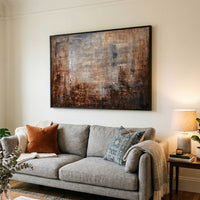 art above couch Wabi Sabi Art For Living Room Brown Framed Painting On Cotton