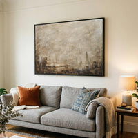 Minimal Earth Tones Neutral Colors Abstract Painting couch