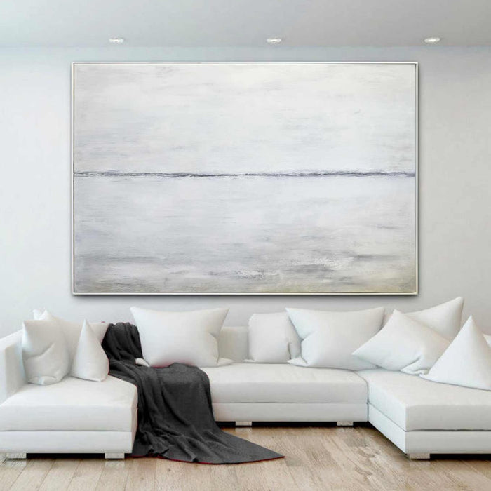 minimalist original painting above couch