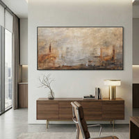 office art Earth Tone Peaceful Painting For Big Walls Neutrals Abstract Decor
