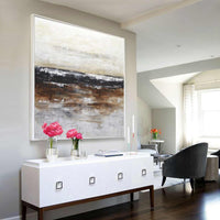 Original Square Horizon Textures Abstract Painting