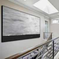 entryway art Black And White Landscape Painting Abstract Art Gray Sky