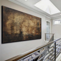 staircase art bedroom Wide Dark Brown Art On Canvas Large Original Painting