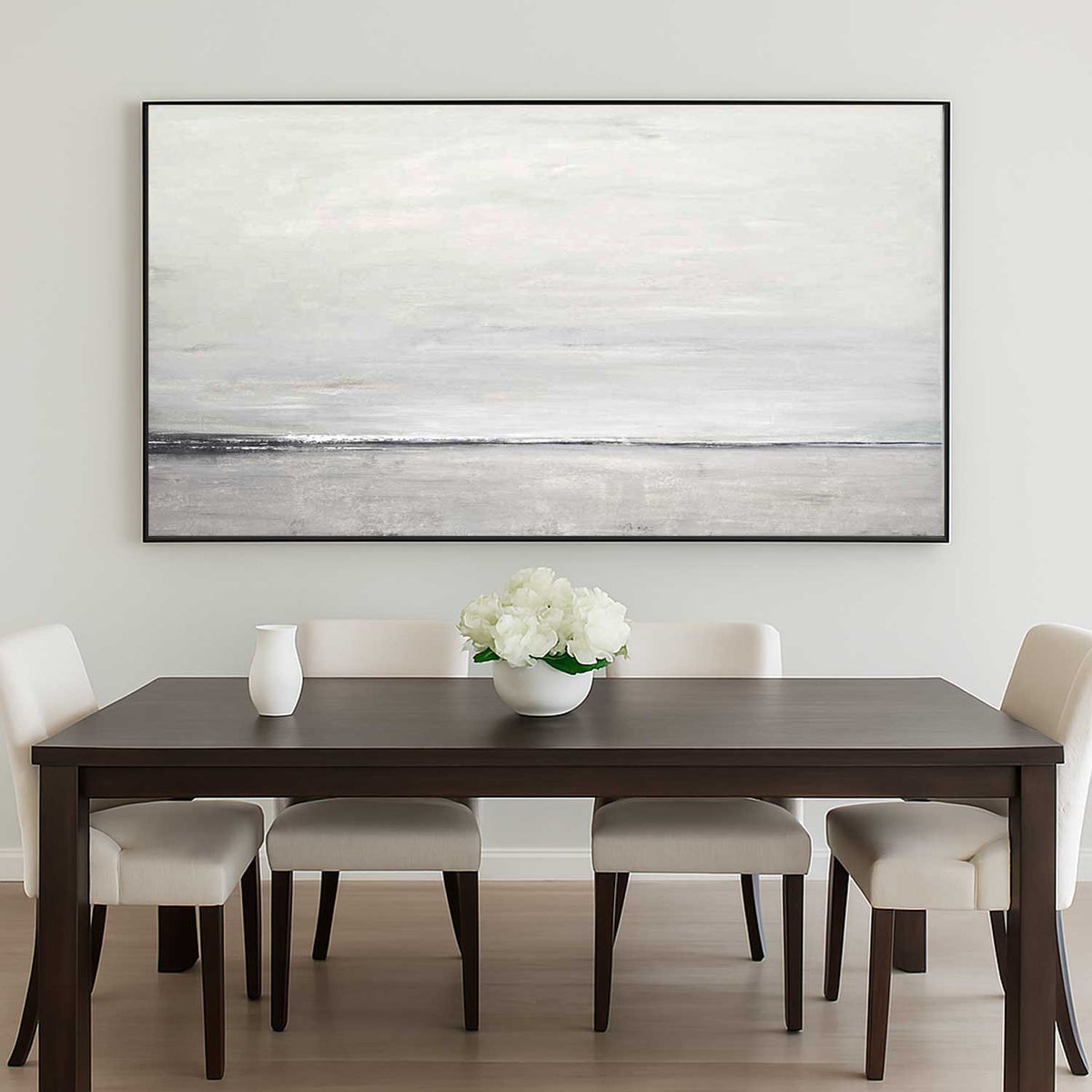 dining room Original Handmade Landscape Wide Painting Horizon Line Art