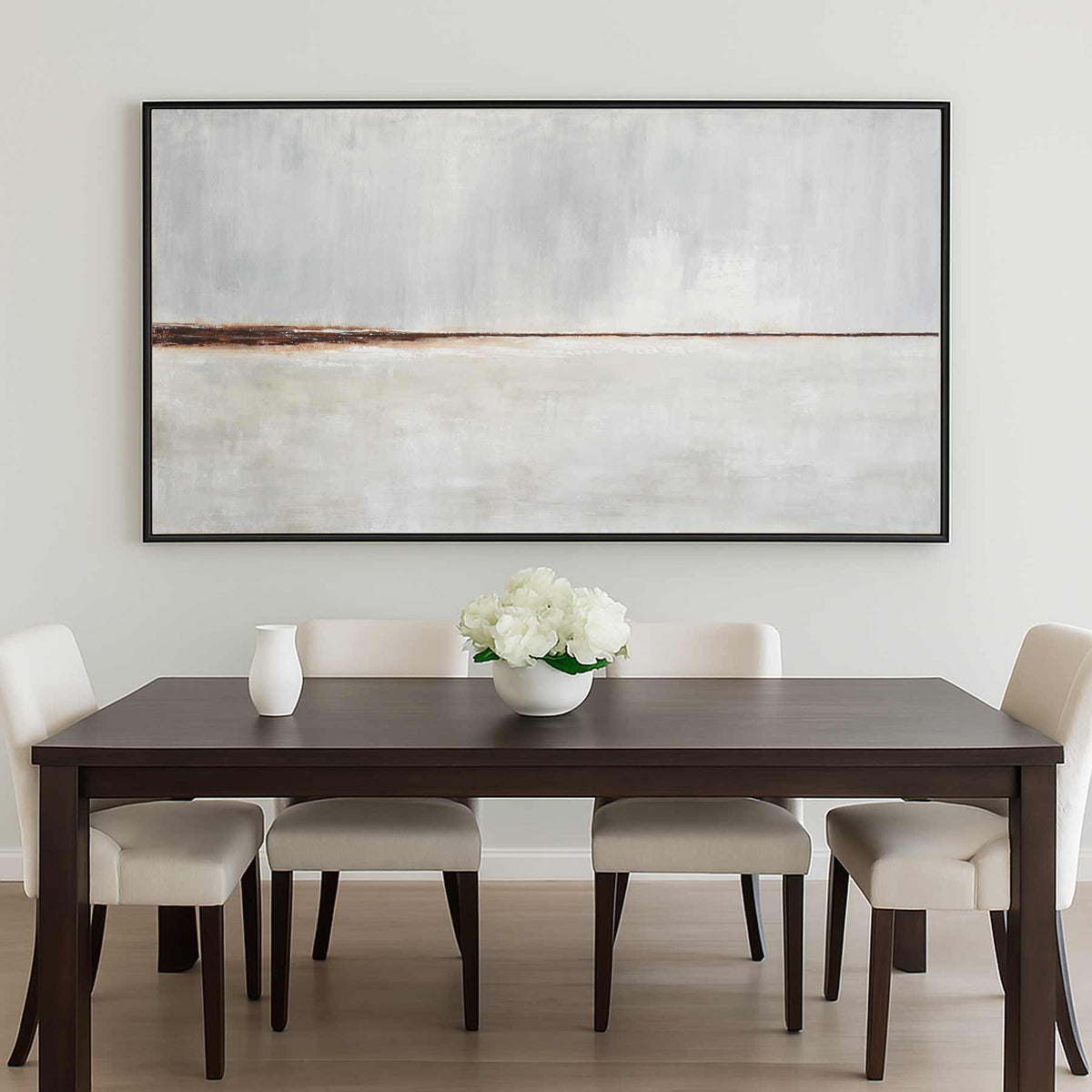 panoramic seascape Landscape Painting Beige Art Above Sofa Framed Modern Canvas