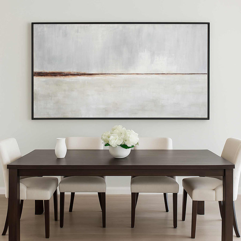 panoramic seascape Landscape Painting Beige Art Above Sofa Framed Modern Canvas