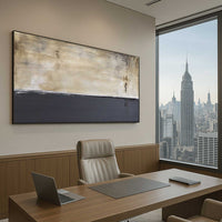 office art Long Thin Painting For Over Bed Gray Beige Calming Art