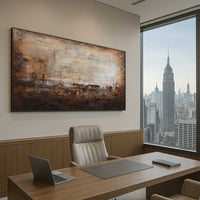 Modern Brown Earth Tones Painting Wabi Sabi Art For office wall