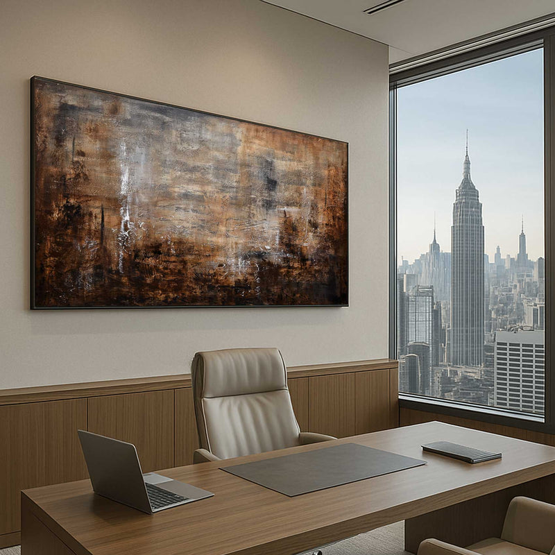 panoramic Contemporary Brown Home Decor Wall Art Warm Colors bedroom
