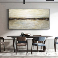 earth tones Panoramic Painting Original Hand Painted Wall Art Framed Canvas