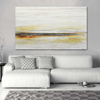 coastal painting Light Minimal Beige Landscape Painting For Bedroom Calming Art