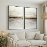 diptych Light Paintings Ready To Hang Neutral Tones Hand Crafted