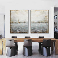 Set Of Two Paintings Ready To Hang Hand Painted Art Large Abstracts dining room