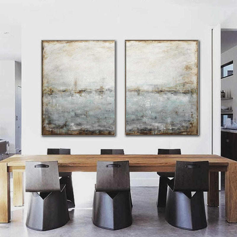 Set Of Two Paintings Ready To Hang Hand Painted Art Large Abstracts dining room