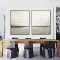Light Paintings Set Of 2 Minimal Art Horizon Line Soft Wall Art dining room