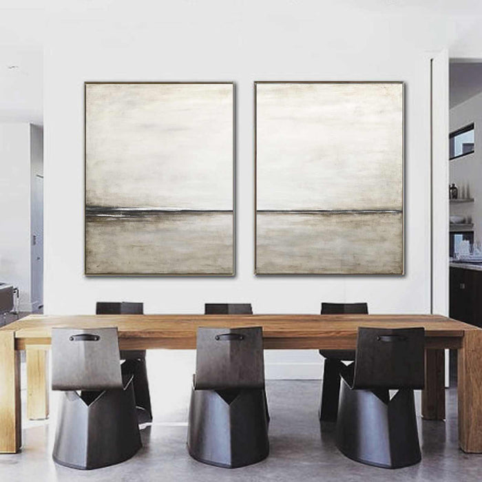 Light Paintings Set Of 2 Minimal Art Horizon Line Soft Wall Art dining room