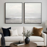 Set Of Two Minimal Paintings For Large Walls Office Space Diptych