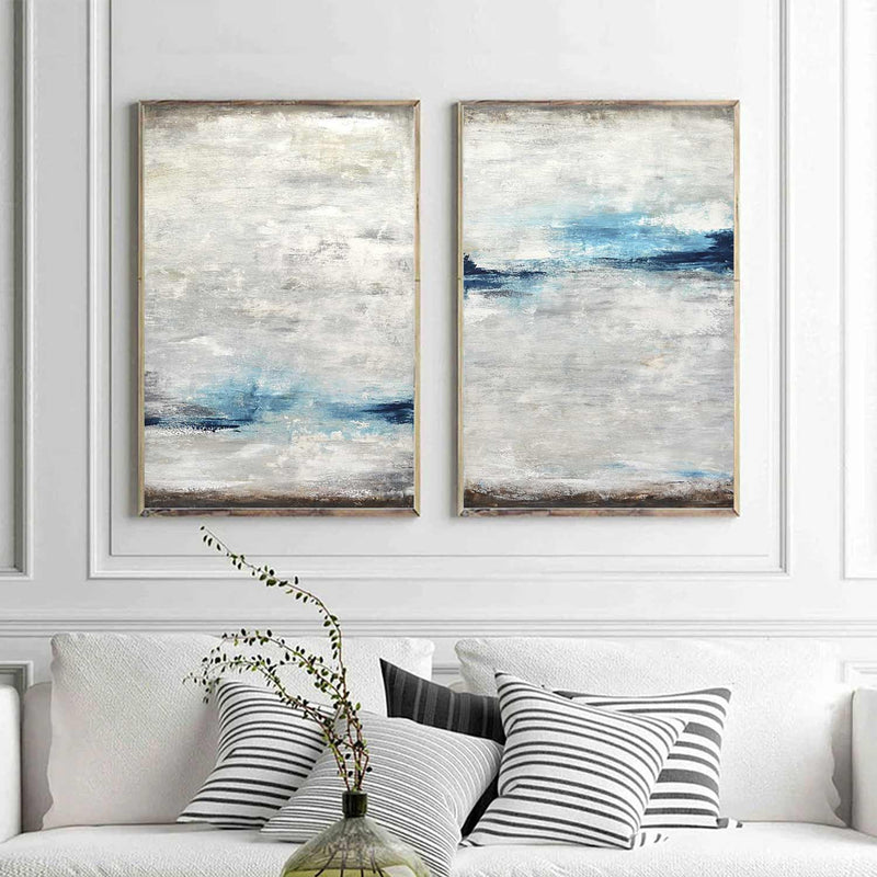 set of 2 abstract paintings two panel