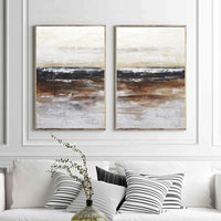 Set Of Two Textured Abstracts For Oversized