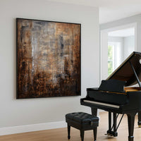 piano Textured Wabi Sabi Warm Brown Abstract Wall Art On Canvas