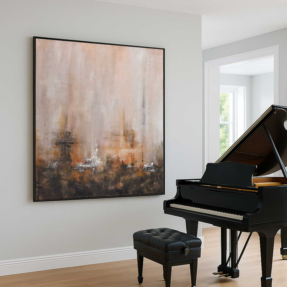 piano room art Square Wabi Sabi Original Hand Painted Art By American Artist