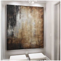 entryway art Warm Brown Abstract Wall Art For Modern Interior By American Artist