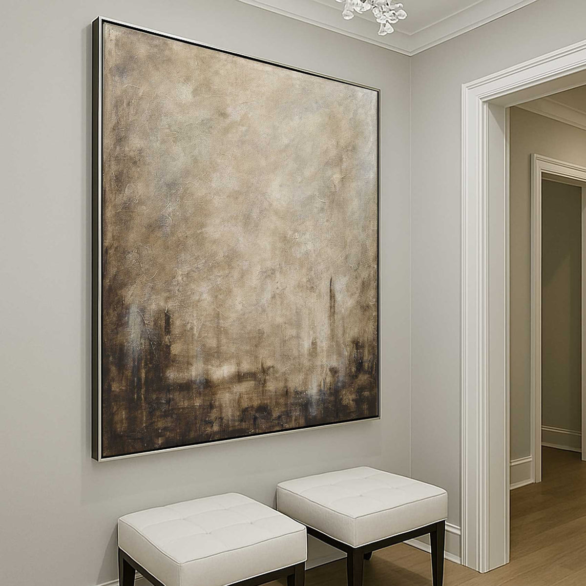 hallway art Calming Painting Interior Design Brown Easy Abstract 