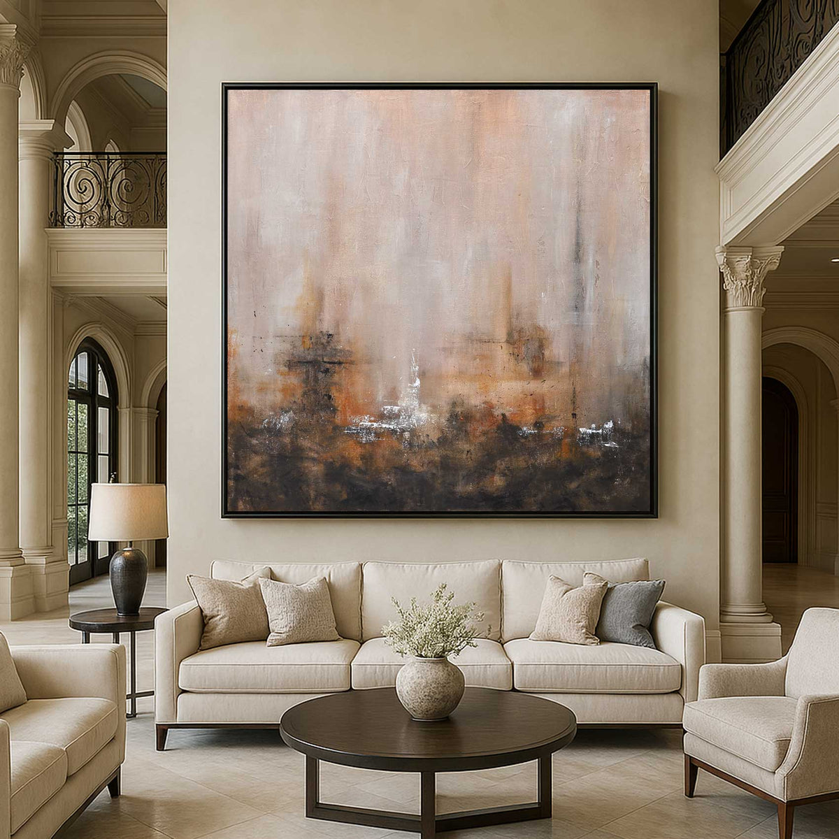 high end Square Wabi Sabi Original Hand Painted Art By American Artist