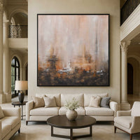 high end Square Wabi Sabi Original Hand Painted Art By American Artist