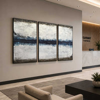 Original Interior Design 3 Panel Abstract Paintings For Office Wall