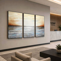 Large Triptych Landscape Art On Canvas  3 panel Paintings