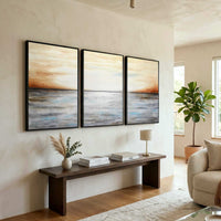 Large Triptych Landscape Art On Canvas Three Piece Paintings for living room