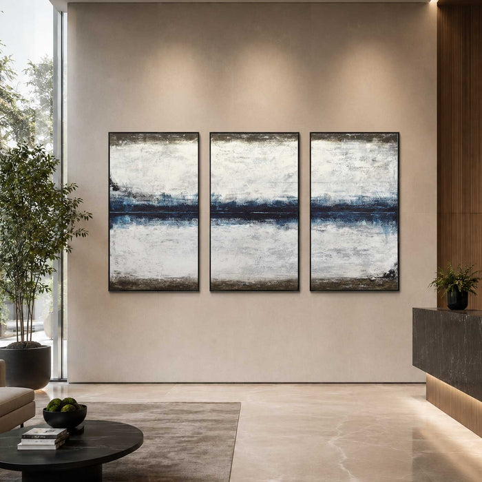 handmade Interior Design triptych Abstract Paintings For Office Wall