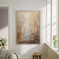 vertical High End Original Brown Large Artwork For Hallway Entryway