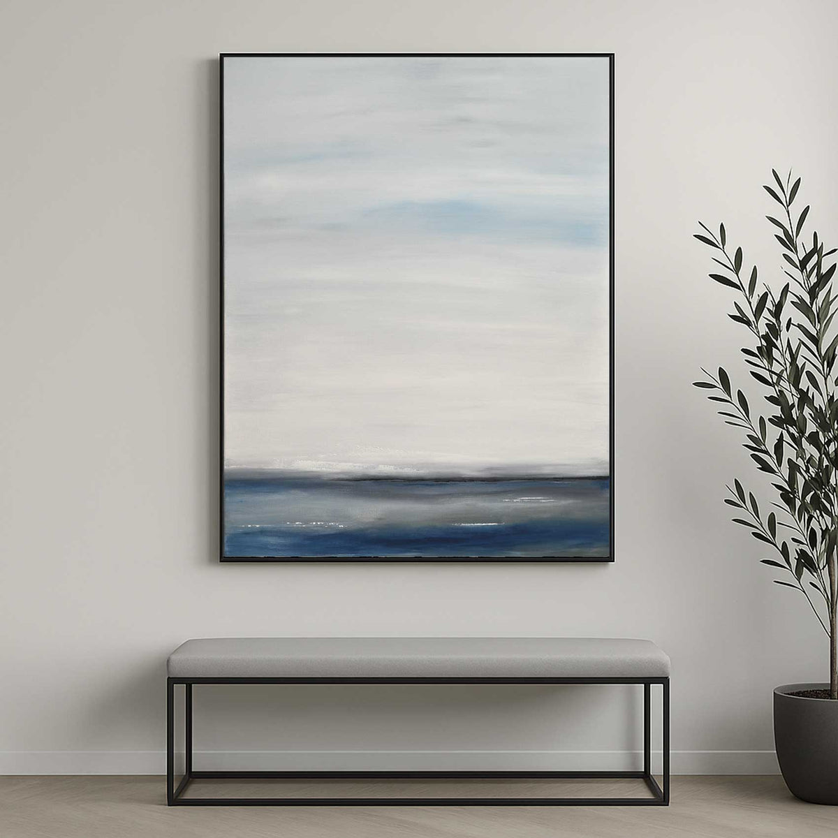 Minimal Painting For Hallway Entryway above bench Original Handmade Artwork