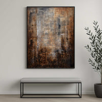 vertical Framed Warm Brown Large Art On Canvas Office Wall Dining Room